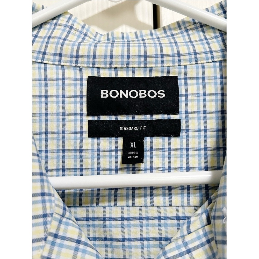Bonobos Men's Blue Plaid Button-Down Shirt XL Standard Fit Preppy Classic